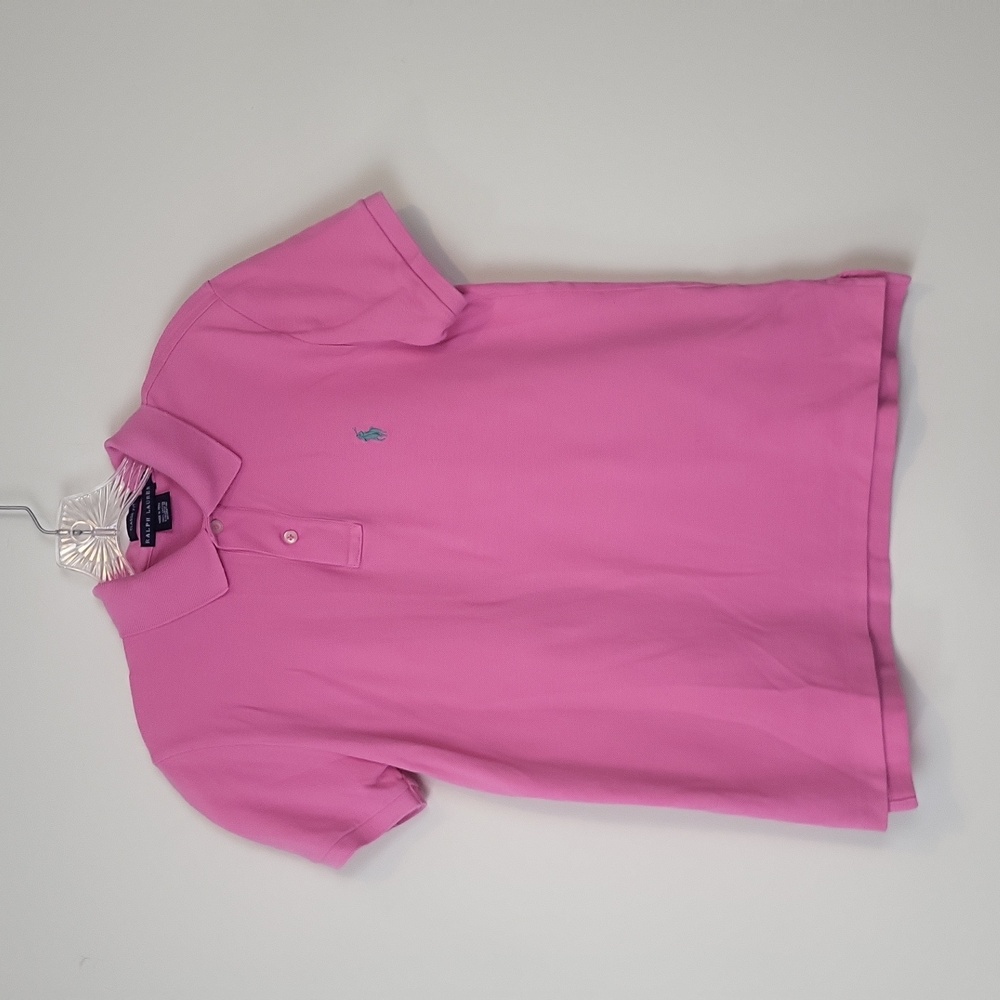 RALPH LAUREN Bubble Gum Pink Peruvian Cotton Short Sleeve Polo Shirt